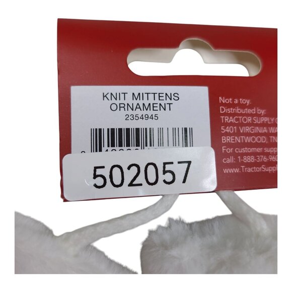 Red Shed Knit Mittens Ornament Christmas Tree Ornament White Christmas Decor - Picture 6 of 8